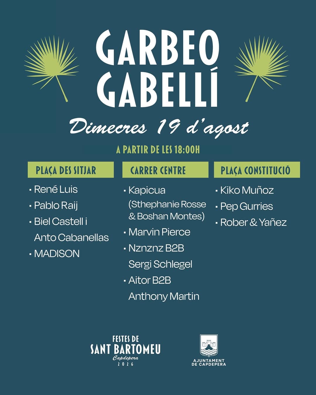 Garbeo Gabellí - Festes de Sant Bartomeu 2026