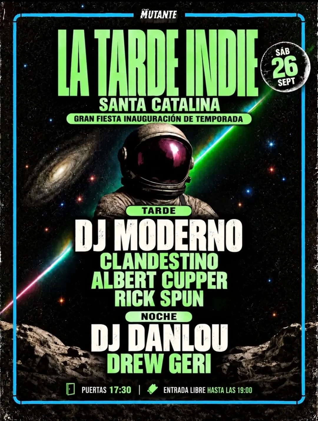 La Tarde Indie: Inauguración de temporada con DJ Moderno